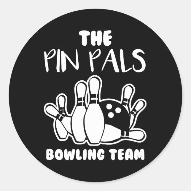 Button Pals Team Bowling Runder Aufkleber (Vorderseite)