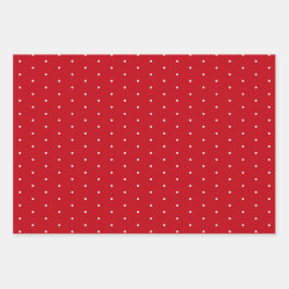 Button Polka Dots rot, weiß und schwarz Geschenkpapier Set