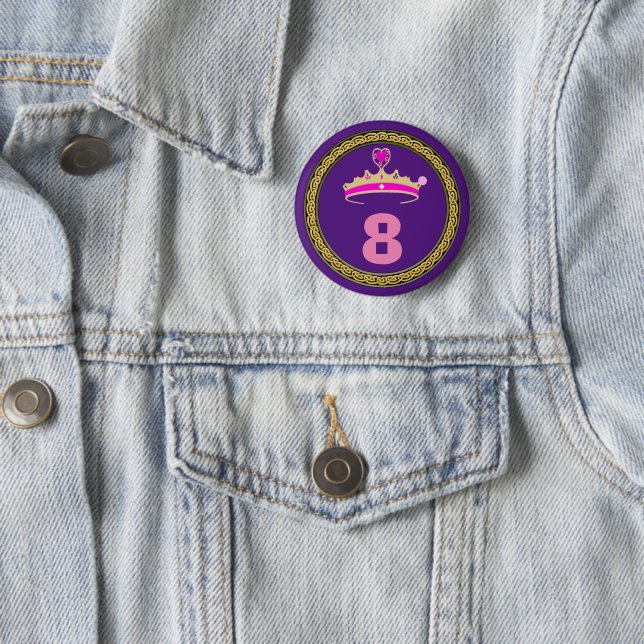 Button - Prinzessin 8. Geburtstag Tiara (Beispiel)
