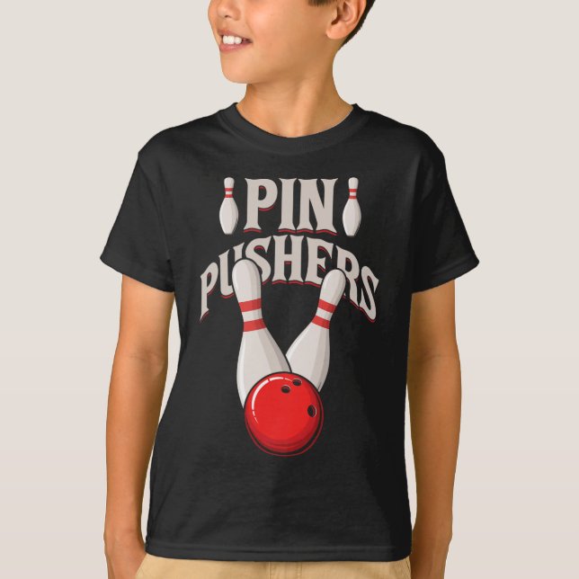Button Pushs Bowling Buttone Ball Bowling Player T-Shirt (Vorderseite)