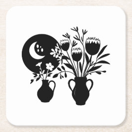 Button Rechteckiger Pappuntersetzer