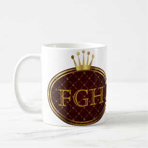 Button RETRO GOLDENE KRONEN + dein Monogramm Kaffeetasse
