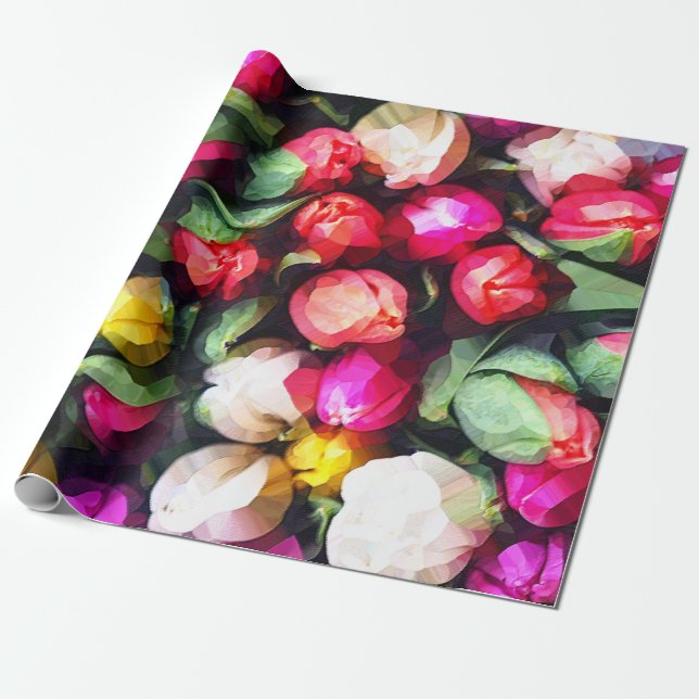 BUTTON ROSES GESCHENKPAPIER (Ungerollt)