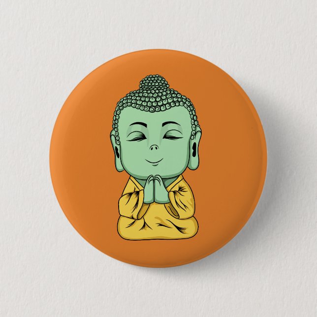 Button-Rückseiten-Knopf Buddhas Namaste Button (Vorderseite)