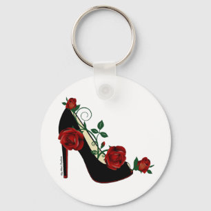 Button-Schlüsselanhänger - Stiletto-Rose Schlüsselanhänger