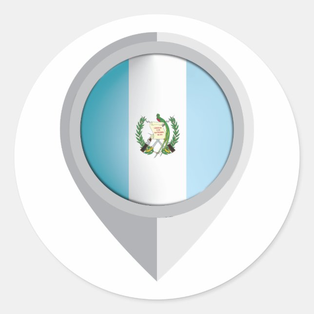 Button-Standortflagge Guatemalas Runder Aufkleber (Vorderseite)