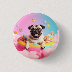 Button – Süßer glücklicher Mops