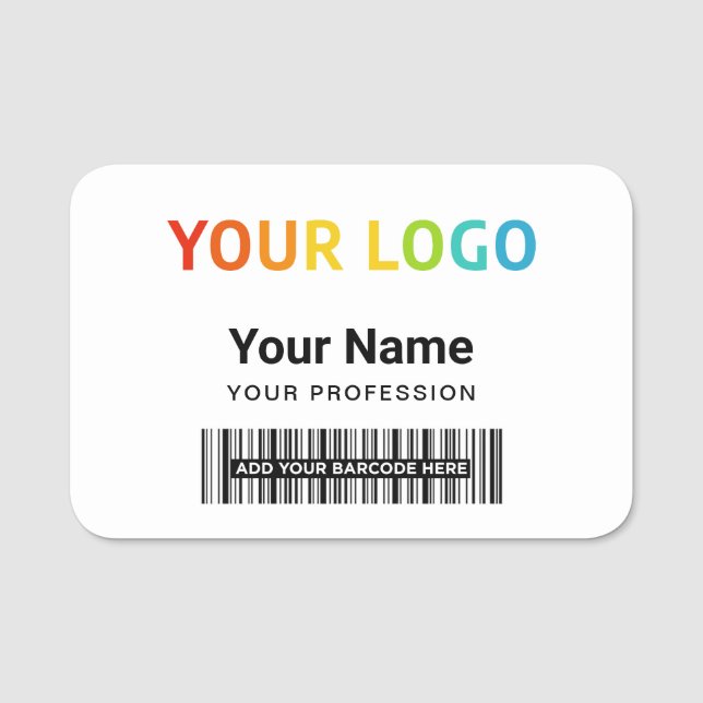 Button-Tag oder Magnetic-Logo-ScanStrichcode Namensschild (Vorderseite)