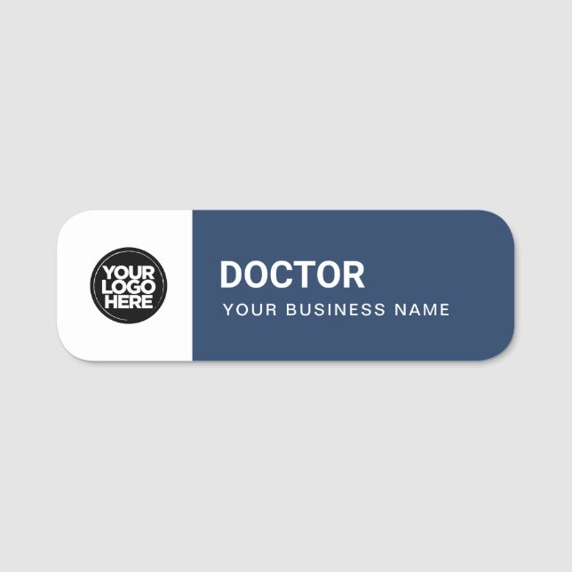 Button-Tag oder Magnetic mit Logo Namensschild (Vorderseite)