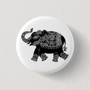 Button-Taste für florale Mehedi Elephant Button