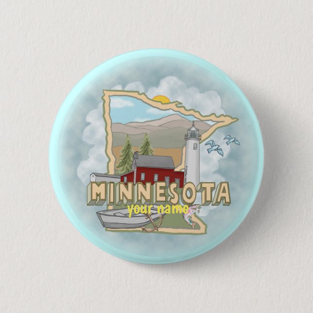 Button-Taste Minnesota Lighthouse Button (Vorderseite)