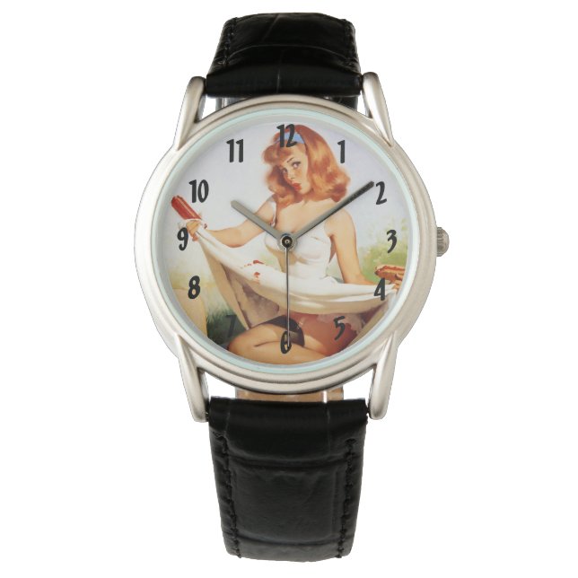 Button Up Babes Armbanduhr (Vorderseite)