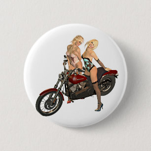 Button-up Bikermädchen Button