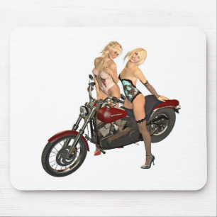 Button-up Bikermädchen Mousepad