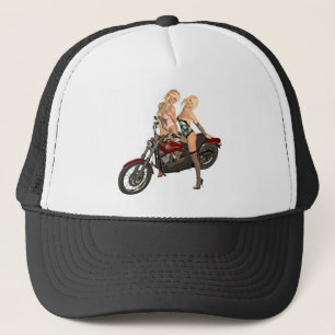 Button-up Bikermädchen Truckerkappe