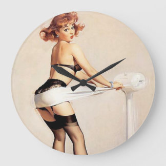 Button Up Fitness Guru Clock Große Wanduhr