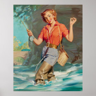 Button-Up Fly Fishing Art Poster