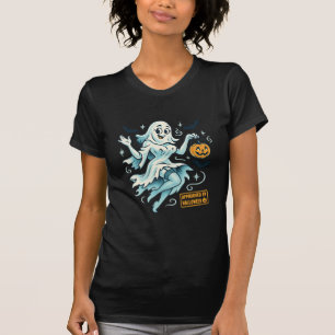Button-Up Ghost Girl - Spooky Niedlich Halloween T-Shirt