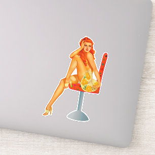 Button-up Girl Aufkleber