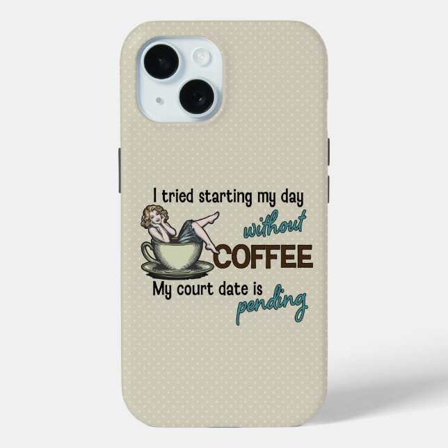 Button-up Girl Coffee Addict Case-Mate iPhone Hülle (Rückseite)