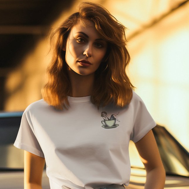 Button-up Girl Coffee Addict Tri-Blend Shirt (Von Creator hochgeladen)