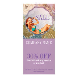 Button Up Girl Hair Makeup Stylist Salon Werbekarte