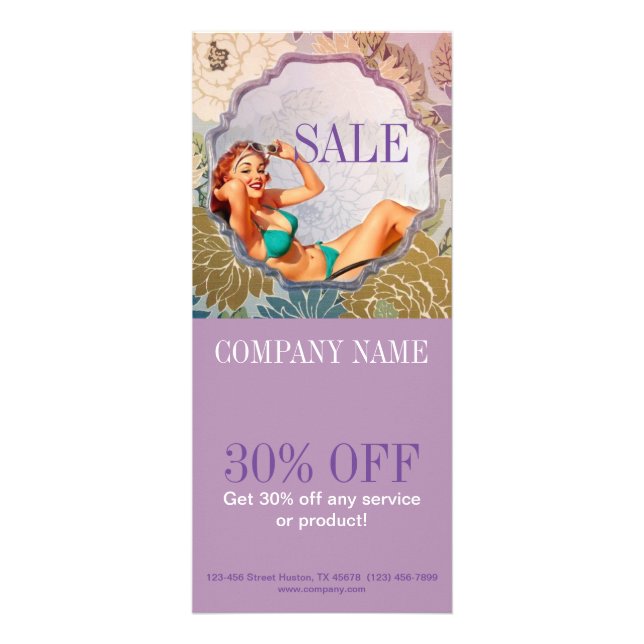 Button Up Girl Hair Makeup Stylist Salon Werbekarte (Vorne)