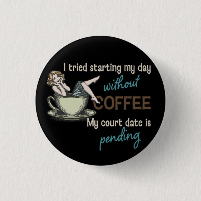 Button-up-Girl-Kaffee Button (Vorderseite)