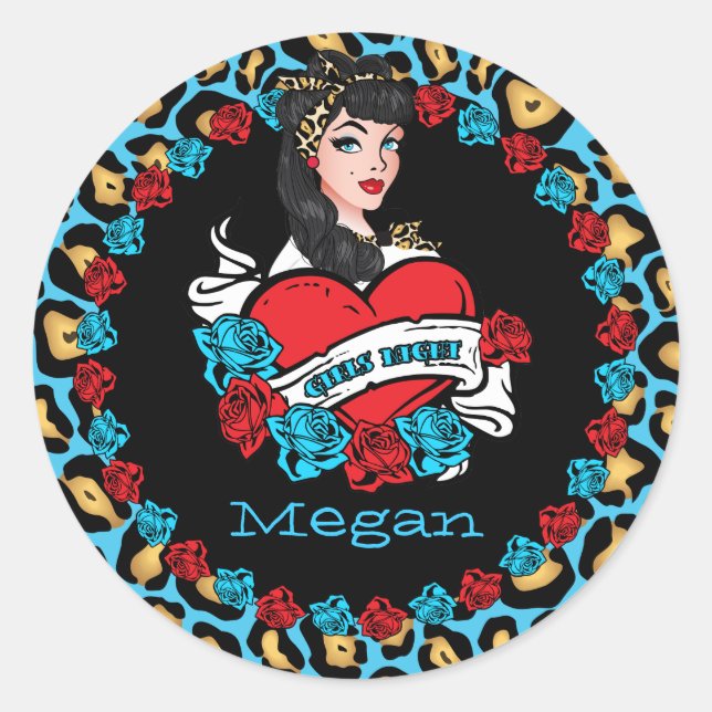 Button-up Girl, Rock-a-Billy, Party Stickers (Vorderseite)