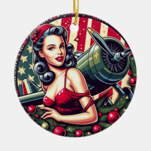 Button-up Girl Weihnachtsdekoration Keramik Ornament