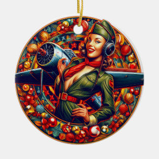 Button-up Girl Weihnachtsdekoration Keramik Ornament