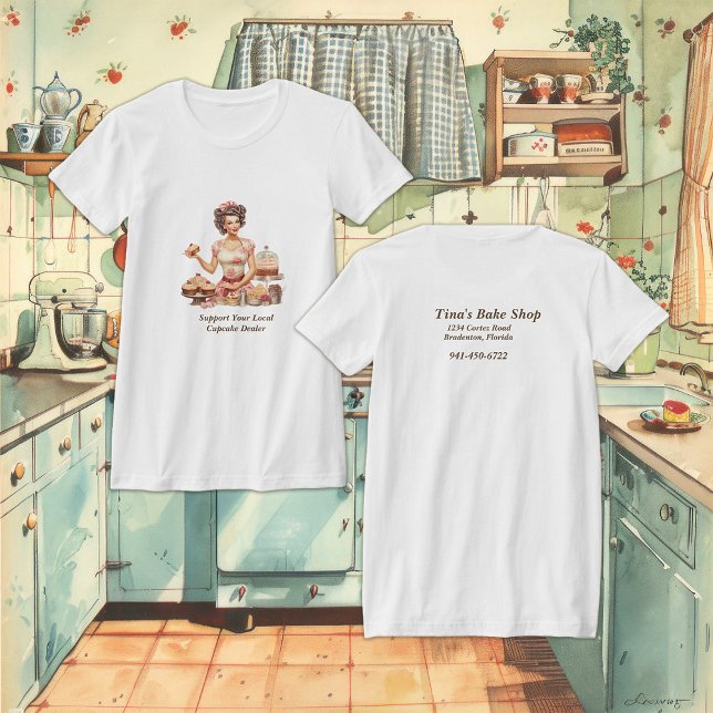 Button Up Girl Zuhause Bakery T - Shirt (Von Creator hochgeladen)
