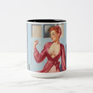 Button-Up-Girl Zweifarbige Tasse
