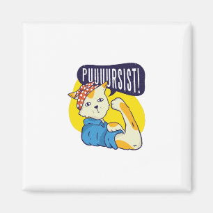 Button-up-Katze Magnet