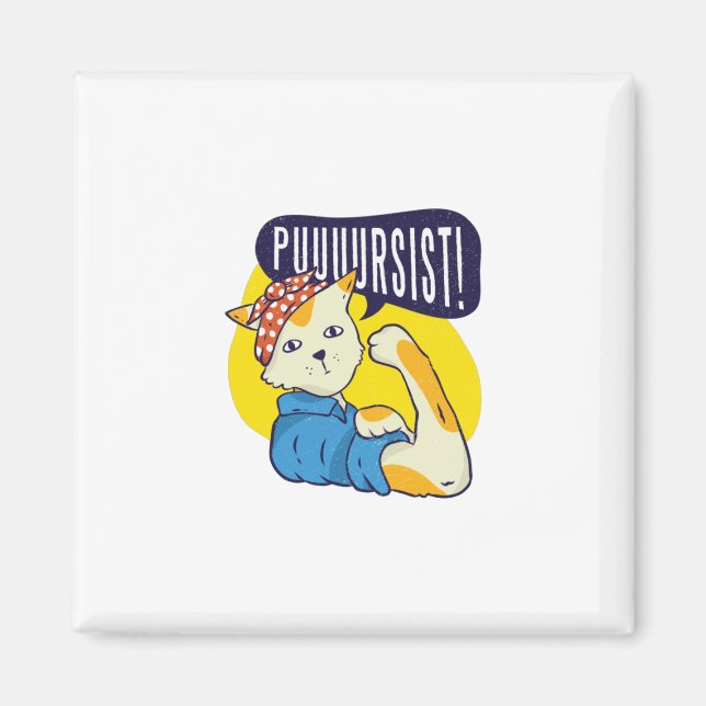 Button-up-Katze Magnet (Vorne)