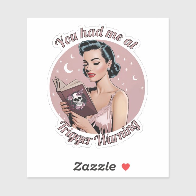 Button-Up-Leser mit Triggerwarnung Aufkleber (Blatt)