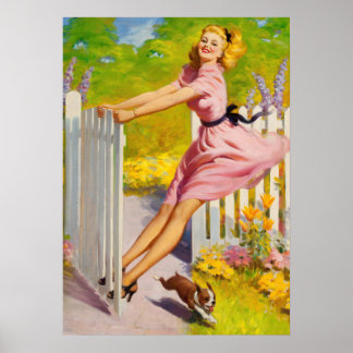 Button-up-Spielzeit mit Hund Poster