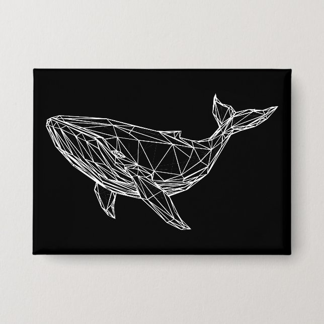 Button White Whale Minimalist  (Vorderseite)