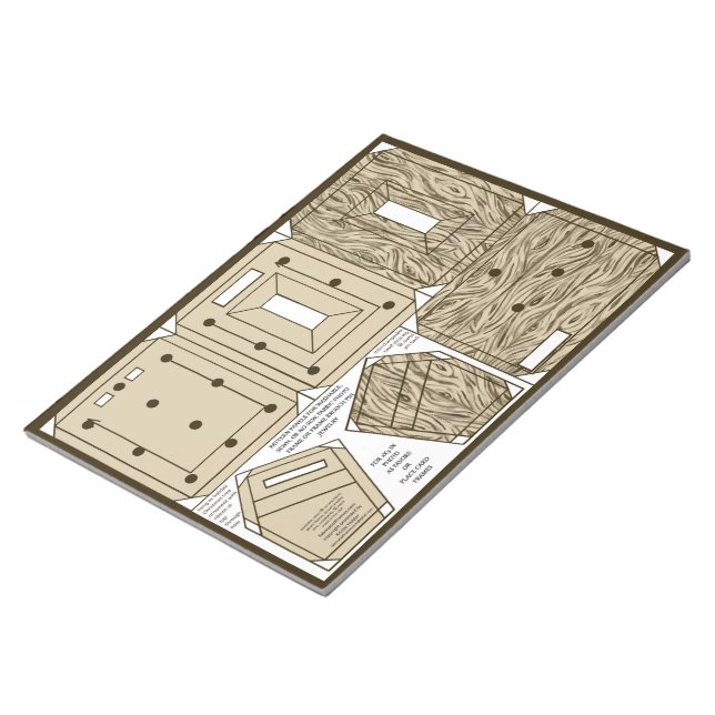 Button zum Verzieren von Fotos aus Holz Notizblock (angewinkelt)