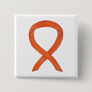 Buttone der "Orange Awareness Ribbon Custom Art" Button