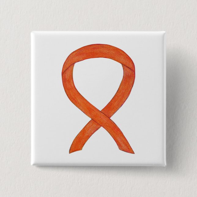 Buttone der "Orange Awareness Ribbon Custom Art" Button (Vorderseite)