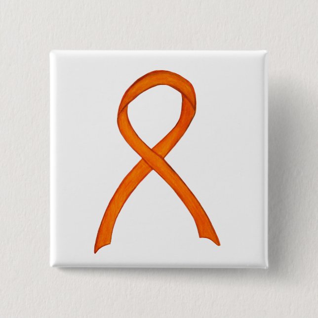Buttone der "Orange Awareness Ribbon Custom Art" Button (Vorderseite)