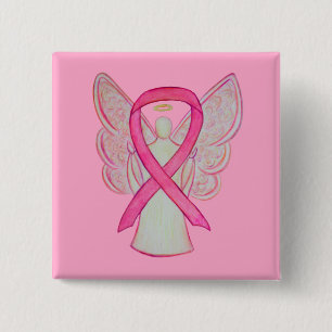 Buttone der rosa Engel Awareness Ribbon Custom Art Button