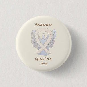 Buttone der Spinal Cord Injury Awareness Ribbon An Button