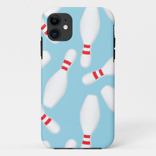 Buttone mit blauem Bowling Case-Mate iPhone Hülle (Rückseite)