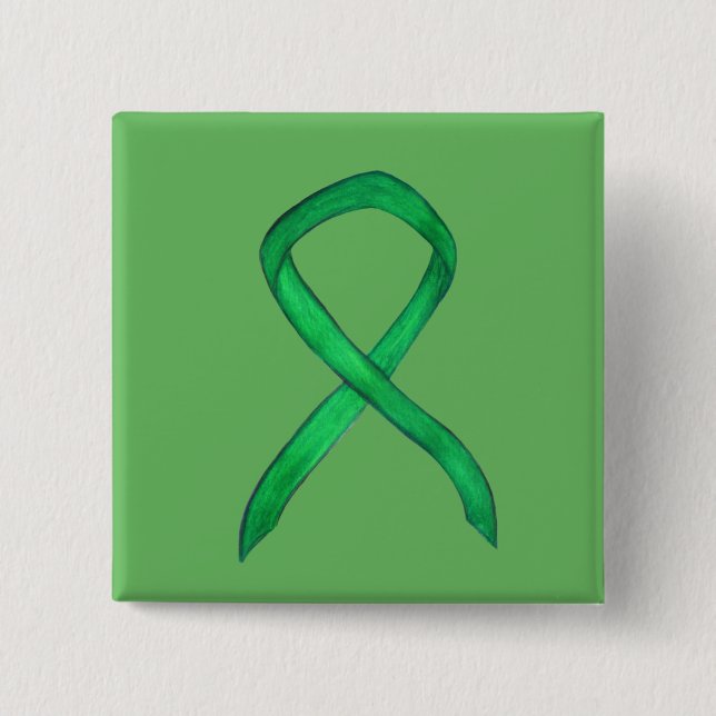 Buttone zur Förderung der "Green Awareness Ribbon  Button (Vorderseite)