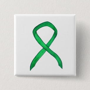 Buttone zur Förderung der "Green Awareness Ribbon  Button