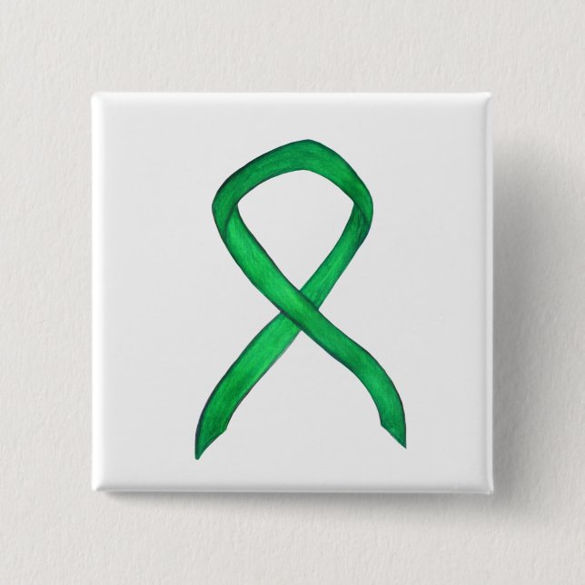Buttone zur Förderung der "Green Awareness Ribbon  Button (Vorderseite)