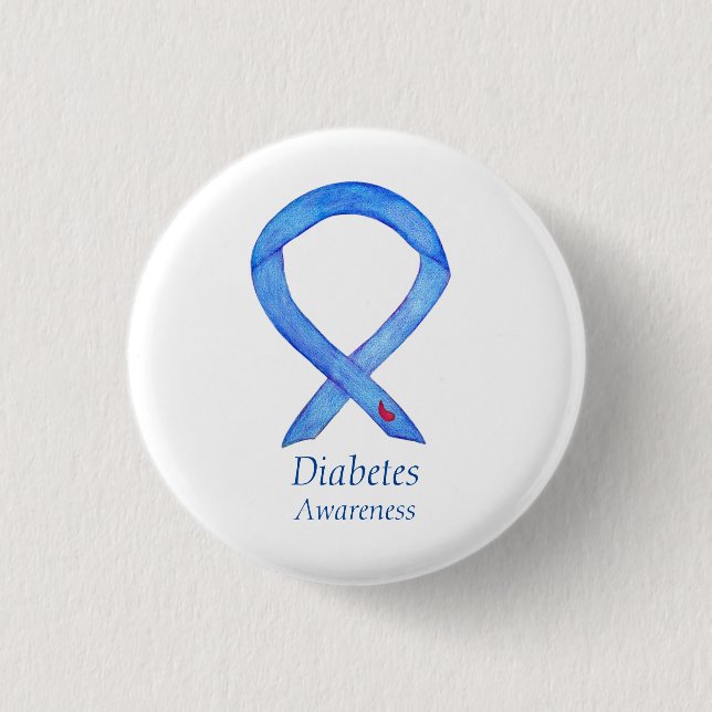 Buttone zur Sensibilisierung für Diabetes Ribbon A Button (Vorderseite)