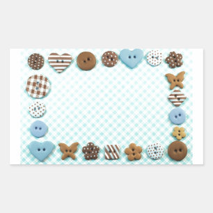 Buttons Frame Rechteckiger Aufkleber